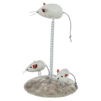 Trixie kattenspeelgoed muizen op spiraalveren pluche 22 x 15 x 15 cm - Afbeelding 2