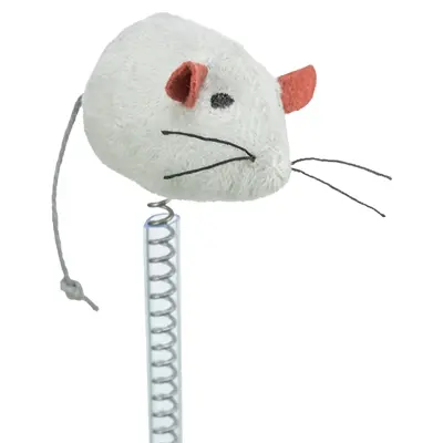 Trixie kattenspeelgoed muizen op spiraalveren pluche 22 x 15 x 15 cm - Afbeelding 4