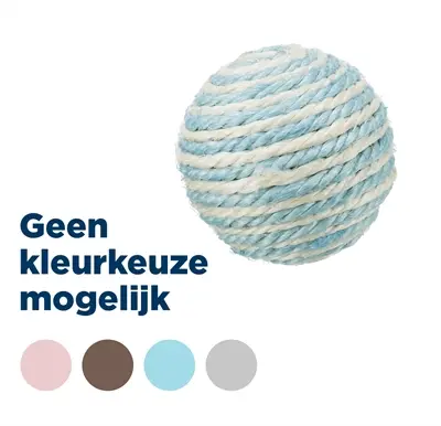 Trixie kattenspeelgoed bal sisal met ratel 6 cm assorti