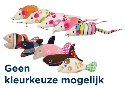 Trixie kattenspeelgoed muis en vis pluche met kattenkruid 9-12 cm