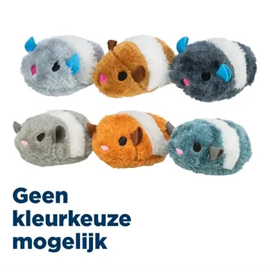 Trixie bungelspeeltje muis opwindbaar pluche 8 cm – 12 stuks