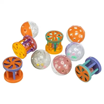 Trixie kattenspeelgoed ballen en rollen kunststof 4,5 cm – 60 stuks - Afbeelding 2