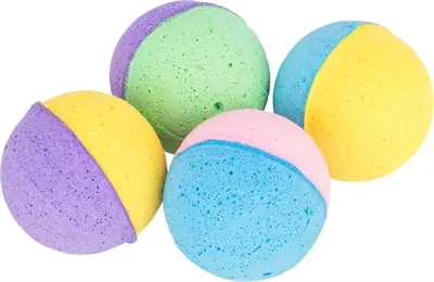 Trixie kattenspeelgoed softballen zacht rubber assorti 3,5 cm – 4 stuks
