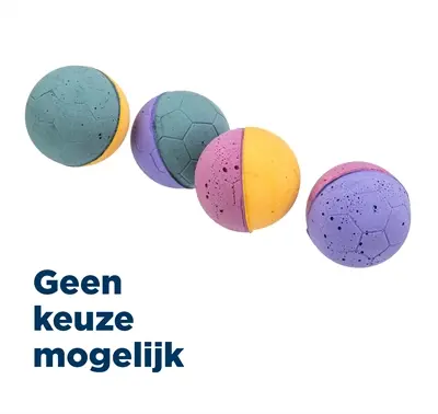Trixie softbal zacht rubber 4,3 cm assorti – kattenspeelgoed