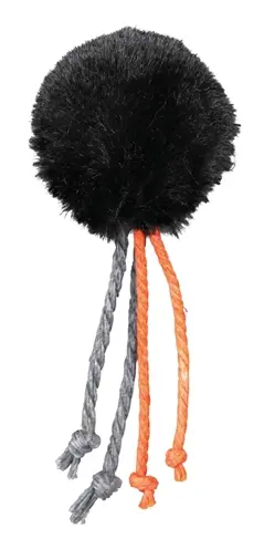 Trixie kattenspeelgoed pluche bal met touwtjes en belletje 4 cm - Afbeelding 4