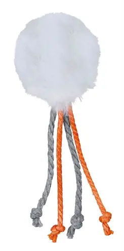 Trixie kattenspeelgoed pluche bal met touwtjes en belletje 4 cm - Afbeelding 5