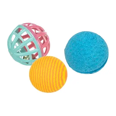Trixie set ballen kunststof/schuimrubber 4 cm – 3 stuks