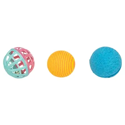Trixie set ballen kunststof/schuimrubber 4 cm – 3 stuks - Afbeelding 2