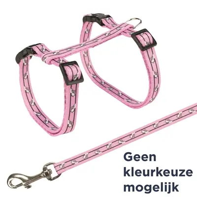 Trixie kattentuig met riem kattenmotief 27-45 x 1 cm assorti – 4 stuks