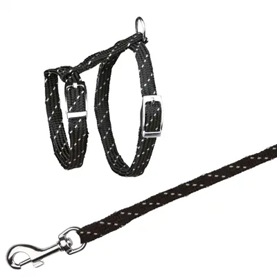 Trixie kittentuig reflecterend met metalen gespen 27-45 x 1 cm - Afbeelding 2