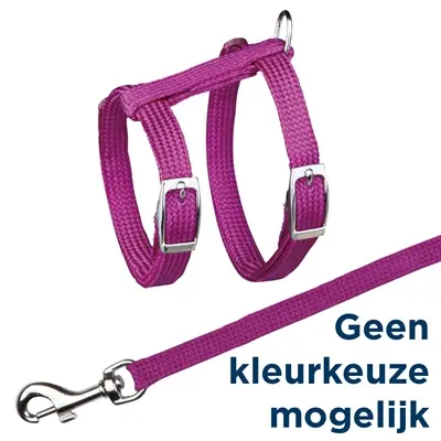 Trixie kattentuig met riem metalen gespen 22-42 x 1 cm assorti – 4 stuks