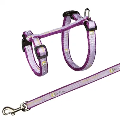 Trixie kattentuig met riem Good Luck 34-57 x 1,3 cm assorti – 4 stuks - Afbeelding 2