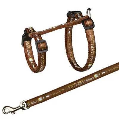 Trixie kattentuig met riem Good Luck 34-57 x 1,3 cm assorti – 4 stuks - Afbeelding 3