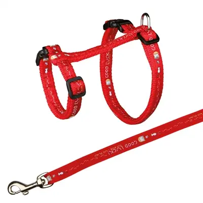 Trixie kattentuig met riem Good Luck 34-57 x 1,3 cm assorti – 4 stuks - Afbeelding 4