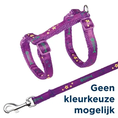 Trixie kattentuig met riem visgraatmotief 23-39 x 1 cm – 4 stuks