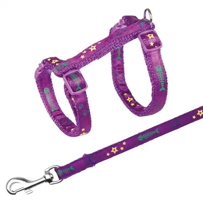 Trixie kattentuig met riem visgraatmotief 23-39 x 1 cm – 4 stuks - Afbeelding 2