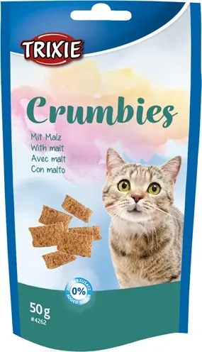 Trixie Crumbies kattensnack anti-haarbal met mout 6 x 50 g