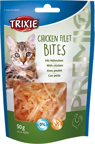 Trixie Premio Chickenfilet Bites 50 g – kattensnack, glutenvrij
