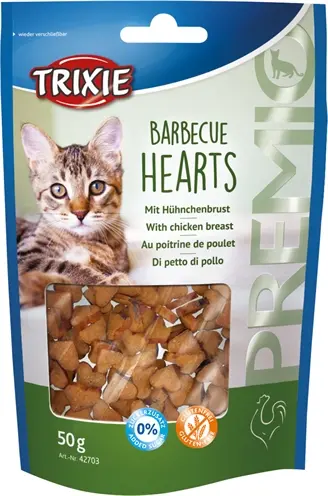 Trixie Premio Barbecue Hearts 50 Gr - Kippenborst Snacks