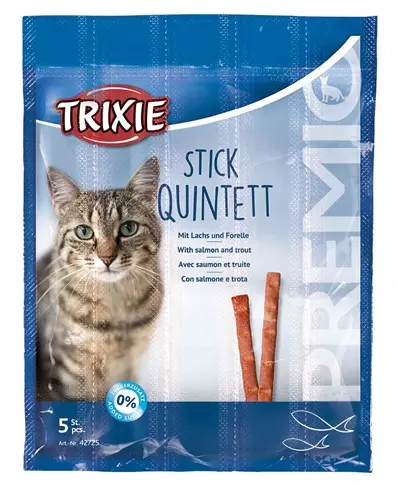 Trixie Premio Stick Quintet zalm en forel 24 x 5 x 5 g