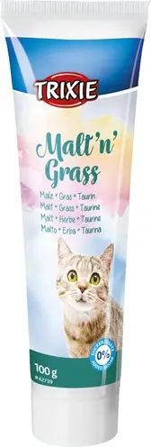 Trixie Malt'n'Grass anti-haarbal pasta mout en gras 6 x 100 g