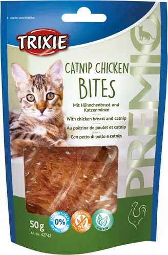 Trixie Premio Catnip Chicken Bites 50 g – kattensnack, glutenvrij