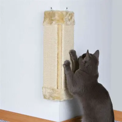 Trixie krabplank hoek sisal/pluche met catnip naturel/beige 49 x 23 cm - Afbeelding 3