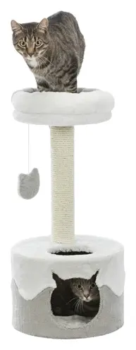 Trixie krabpaal Nuria wit/grijs 35 x 35 x 71 cm – met ligplateau
