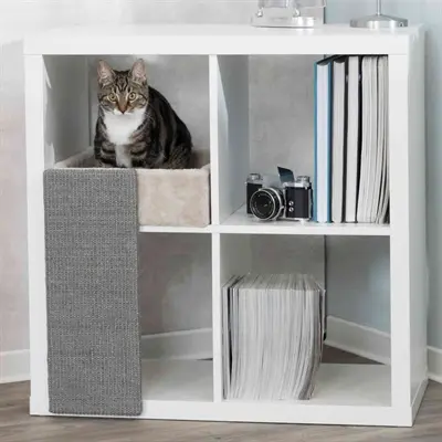Trixie kattenmand voor kast lichtgrijs 37 x 33 x 48 cm – pluche - Afbeelding 3