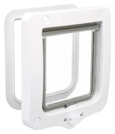 Trixie 2-weg huisdierluik wit 20 x 22 cm – geluidsarme klep