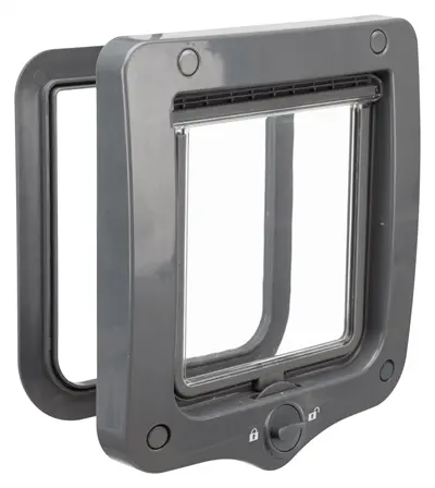 Trixie 2-weg huisdierluik grijs 20 x 22 cm – geluidsarme klep