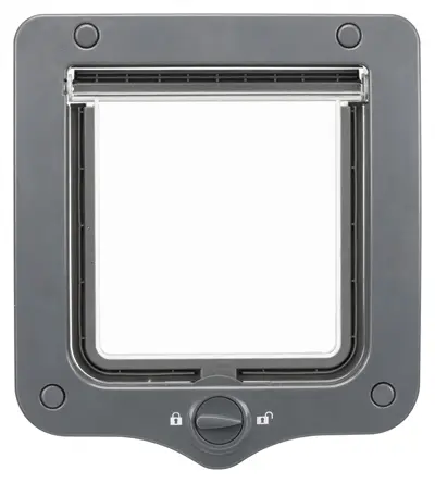 Trixie 2-weg huisdierluik grijs 20 x 22 cm – geluidsarme klep - Afbeelding 3