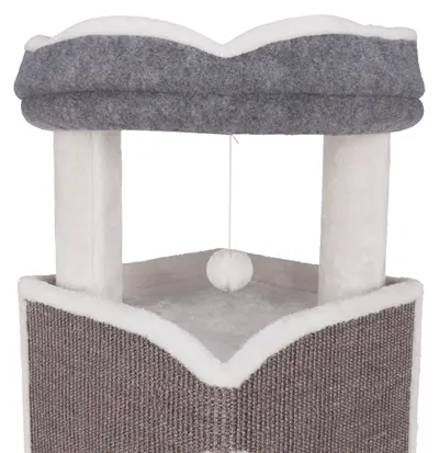 Trixie krabpaal grijs/wit 54 x 54 x 98 cm – met schuilplaats - Afbeelding 6