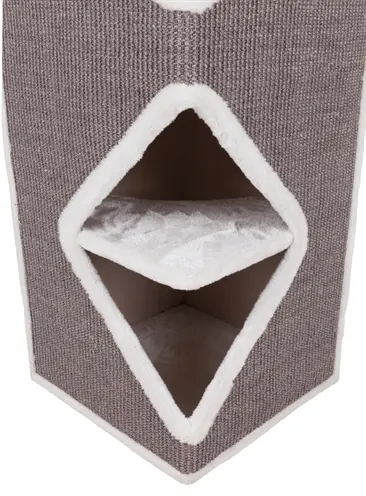 Trixie krabpaal grijs/wit 54 x 54 x 98 cm – met schuilplaats - Afbeelding 8