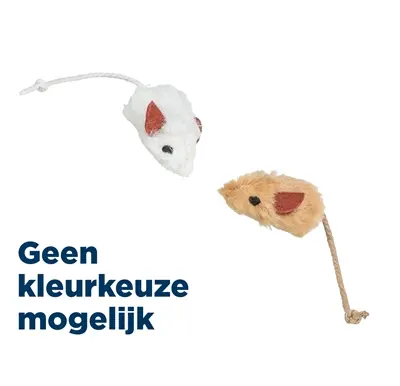 Trixie set muizen met catnip-kern pluche 5 cm – 6 stuks