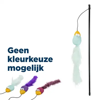 Trixie speelhengel vogel 50 cm – pluche met belletje