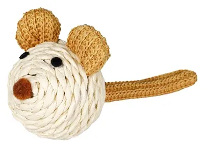 Trixie kattenspeeltje muis van papiervezel met ratel 5 cm – 4 stuks