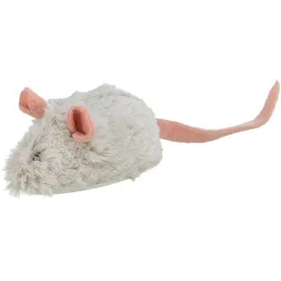 Trixie Active Mouse pluche muis 8 cm – 3 stuks, op batterijen