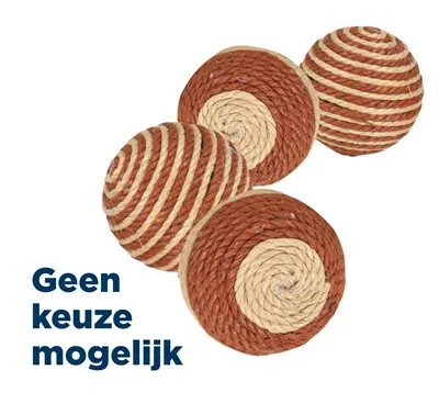 Trixie kattenspeelgoed ballen katoengaren 4,5 cm – assorti, 42 stuks