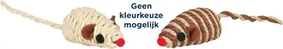 Trixie muis katoen en bast met ratel 5 cm – in tonnetje