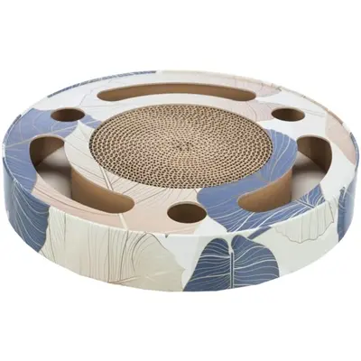Trixie krabtrommel met ballen karton blauw 33 x 33 x 5,5 cm – catnip