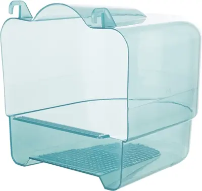 Trixie vogelbadhuis halfrond transparant blauw 17 x 15 x 16 cm – 3 stuks