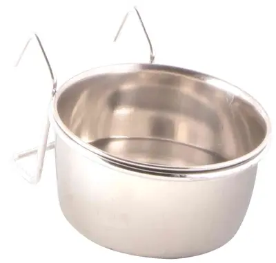 Trixie voerbak RVS 150 ml 7 cm – met houder om op te hangen
