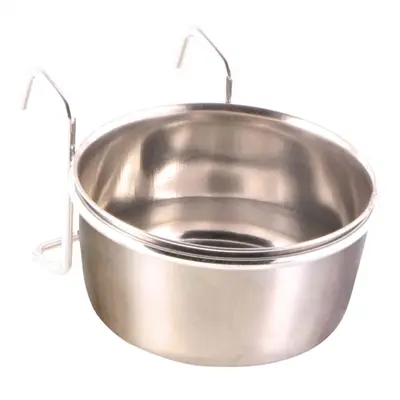 Trixie voerbak RVS 300 ml 9 cm – met houder om op te hangen