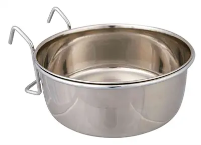 Trixie voerbak RVS 900 ml 14 cm – met houder om op te hangen