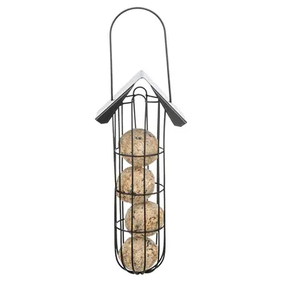 Trixie mezenbollenhouder met dak 4 bollen – metaal zwart, 11 x 10 x 25 cm - Afbeelding 6