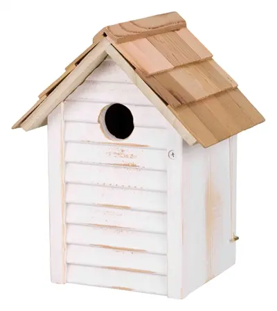 Trixie nestkastje hout wit 18 x 15 x 24 cm – invlieggat 3 cm