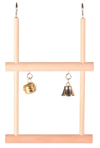 Trixie trapezeschommel dubbel hout 12 x 20 cm – met belletjes