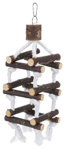 Trixie touwladder schorshout 34 cm – vogelspeelgoed