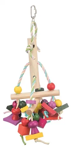 Trixie vogelspeelgoed hout meerkleurig 31 cm – met papierkoord - Afbeelding 2